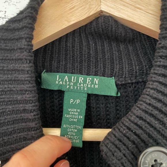 Lauren Ralph Lauren Black and Cream Cardigan Sweater - Picture 6 of 7